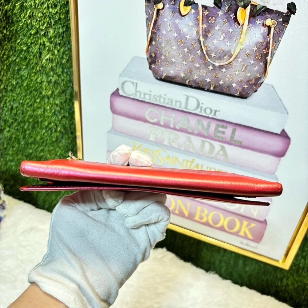❤️ Christian Dior Vintage Red Leather Wallet A114U0